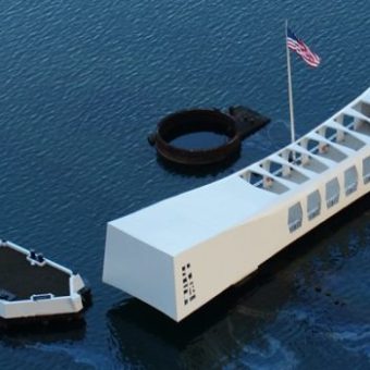 uss arizona memorial oil slick aerial